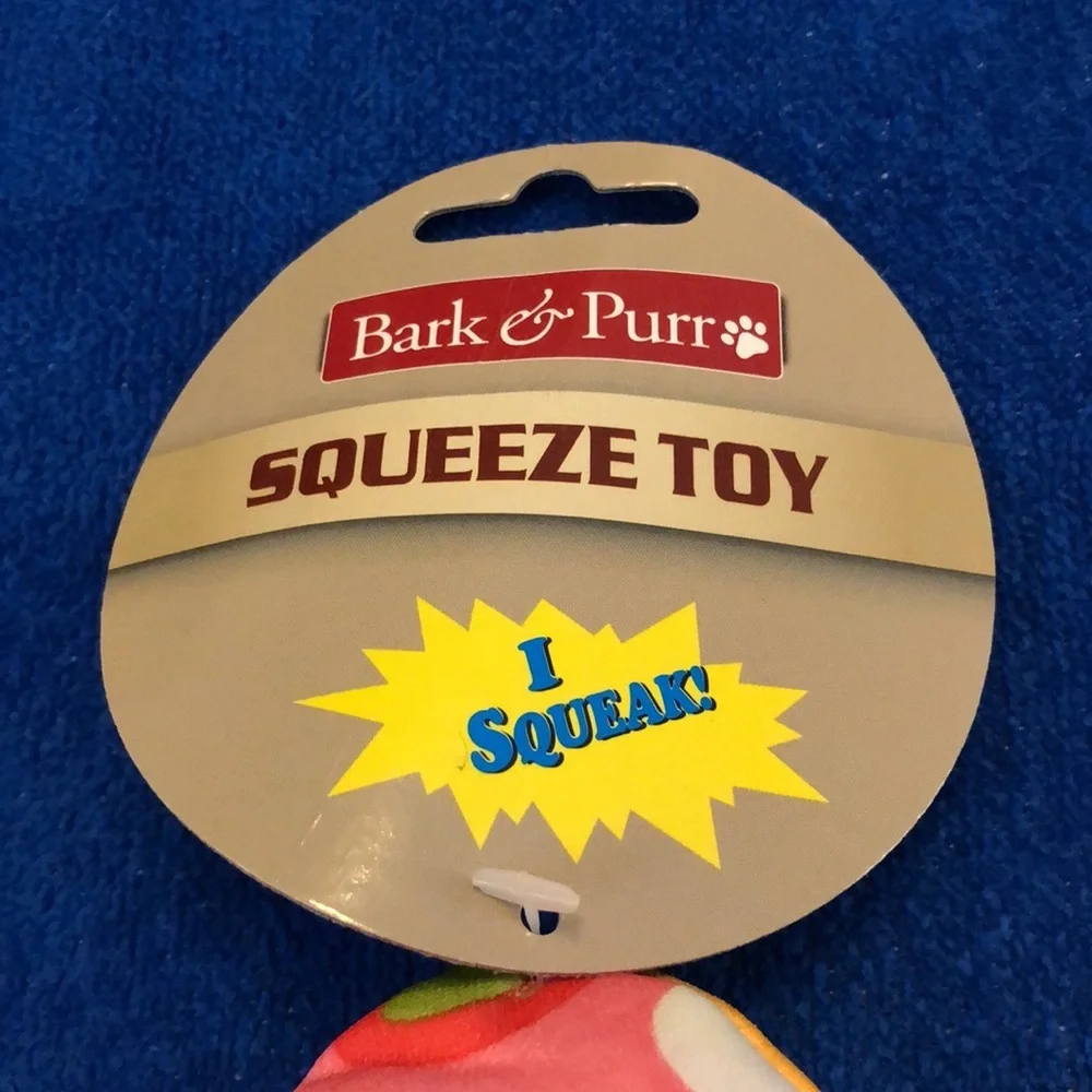 Bark & Purr Squeeze Dog Toy Floral Aloha Print Bone Squeaky 8.5” x 5” New NWT